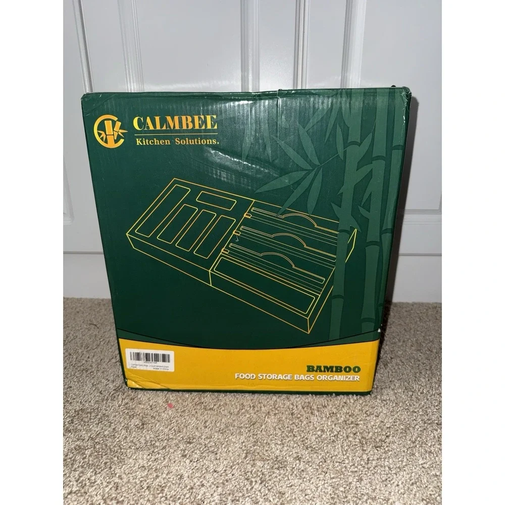 Calmbee Kitchen Solutions‎ Bamboo Food Storage Bag Organizer