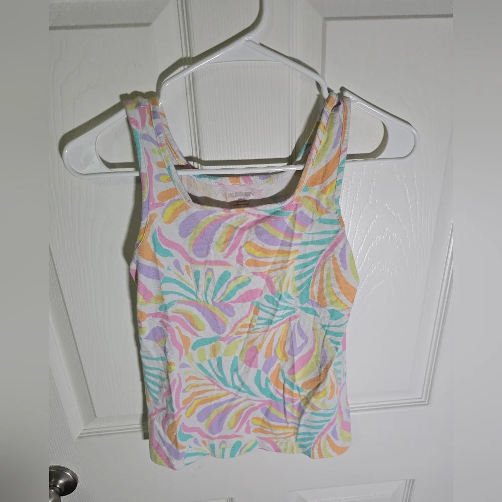 Old Navy Girls Floral Bright Tank Top Fitted XL