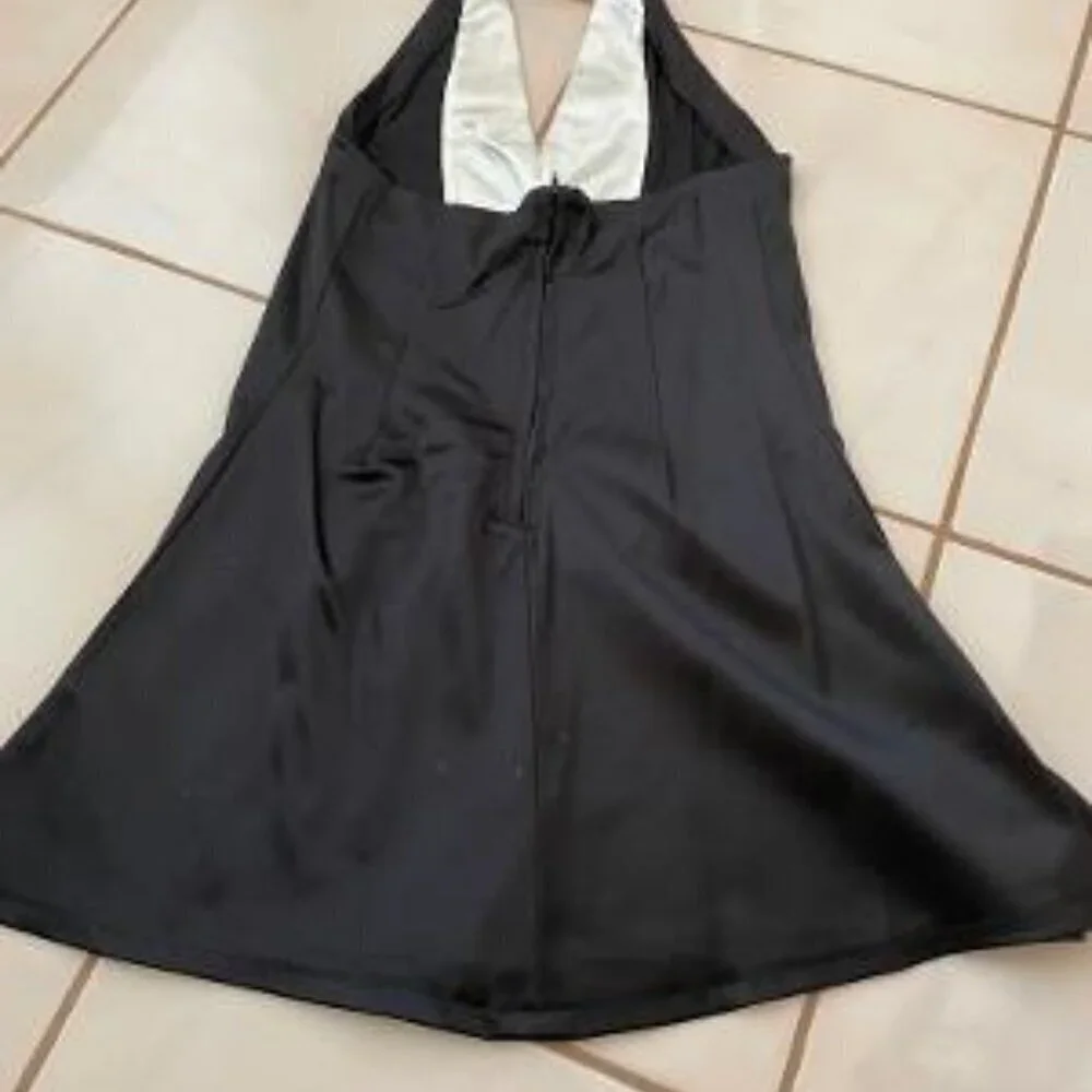 Child’s Black & White Custom Made Dance Costume.  Halter Style. Size 8