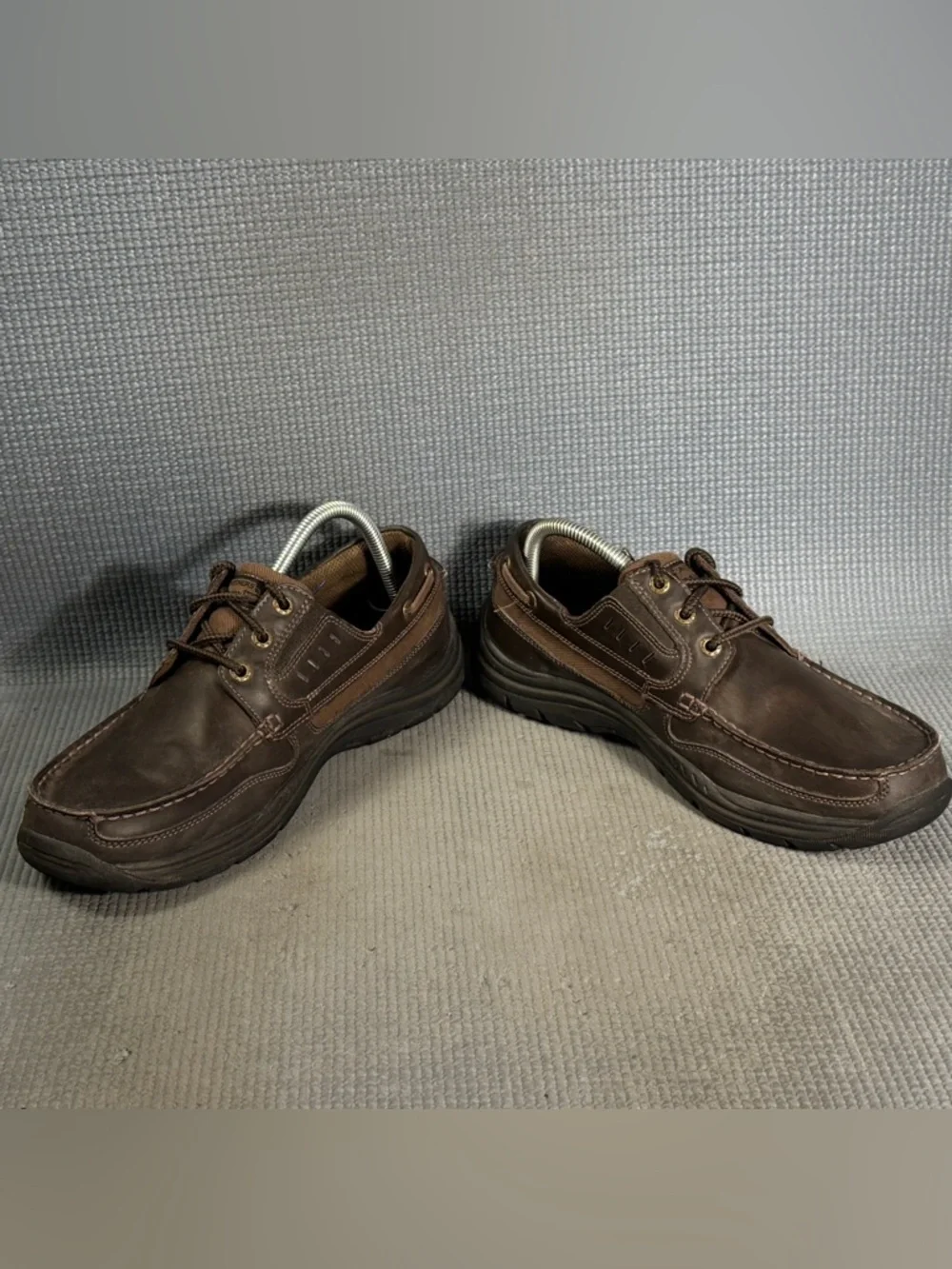 SKECHERS Men's Relaxed‎ Fit Moc Toe Boat Shoes Brown Size 9