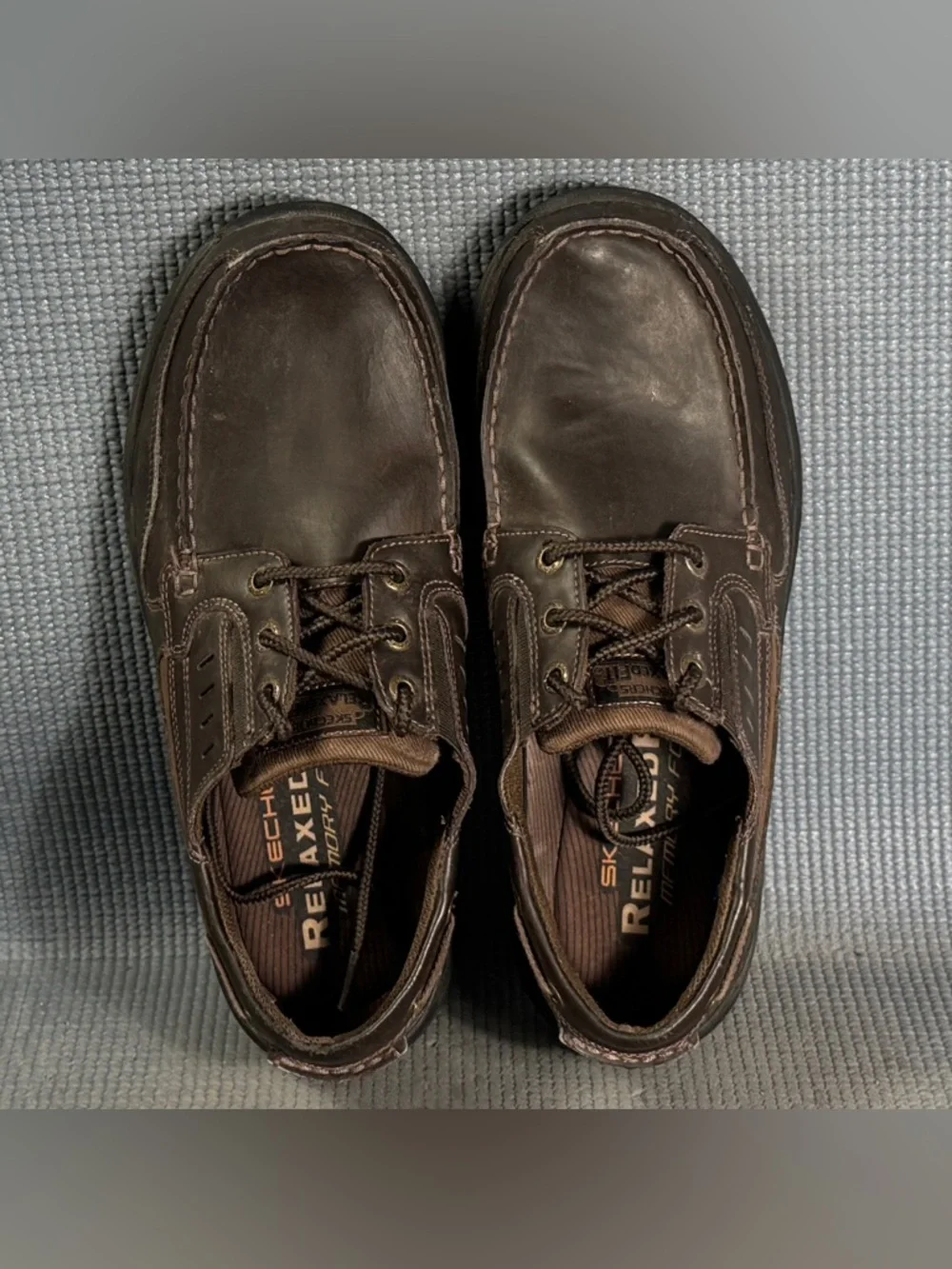 SKECHERS Men's Relaxed‎ Fit Moc Toe Boat Shoes Brown Size 9