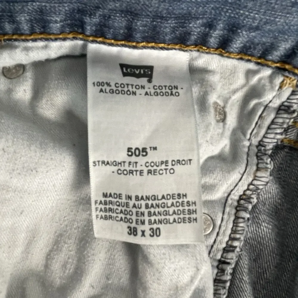 Levi's Men's 505 Straight Fit Jeans 38x30