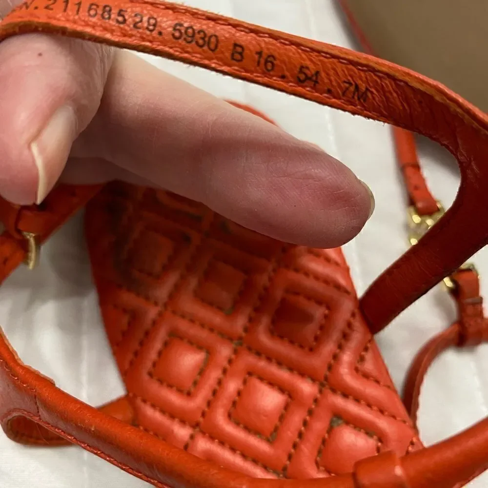 Tory Burch Marion Quilted Sandals Women Size 7