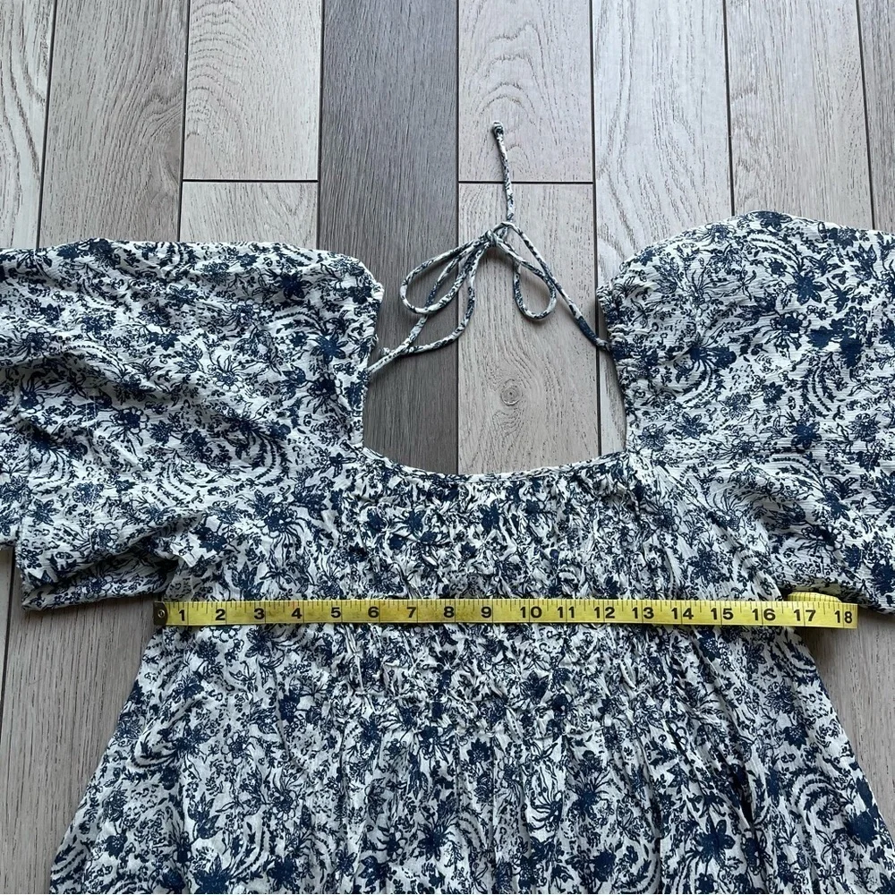 Free People Black and White Floral Blouse