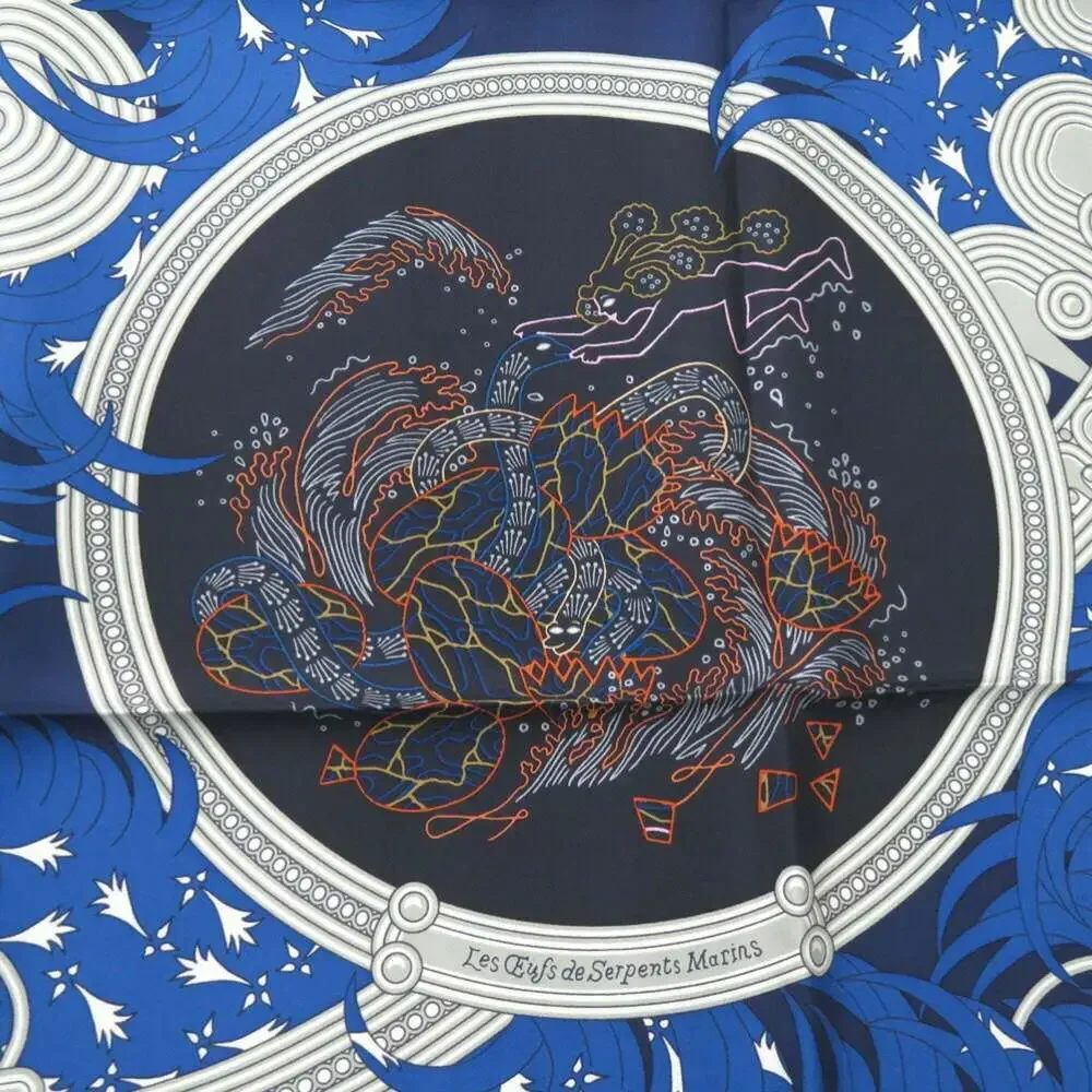 Hermes blue silk