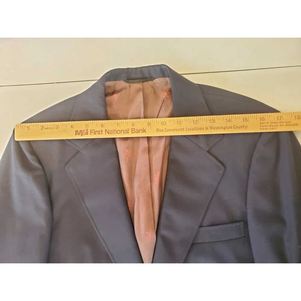 VTG 1985 Richard Bennett Tailored To Measure Wool Blazer Mens Navy Made In USA