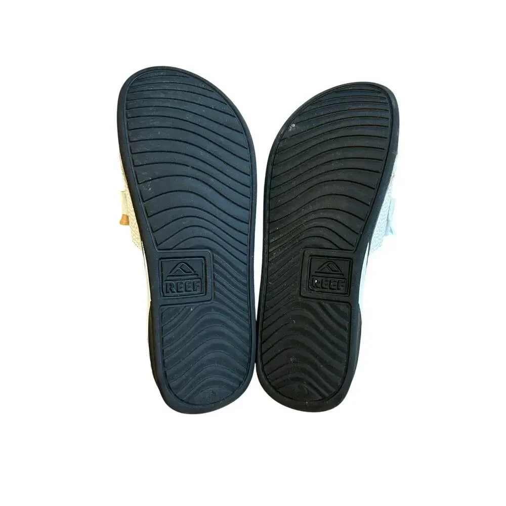 REEF Men's Mulligan Slide Sandals Size 6 Women's Size 7 Golf Humor EUC
