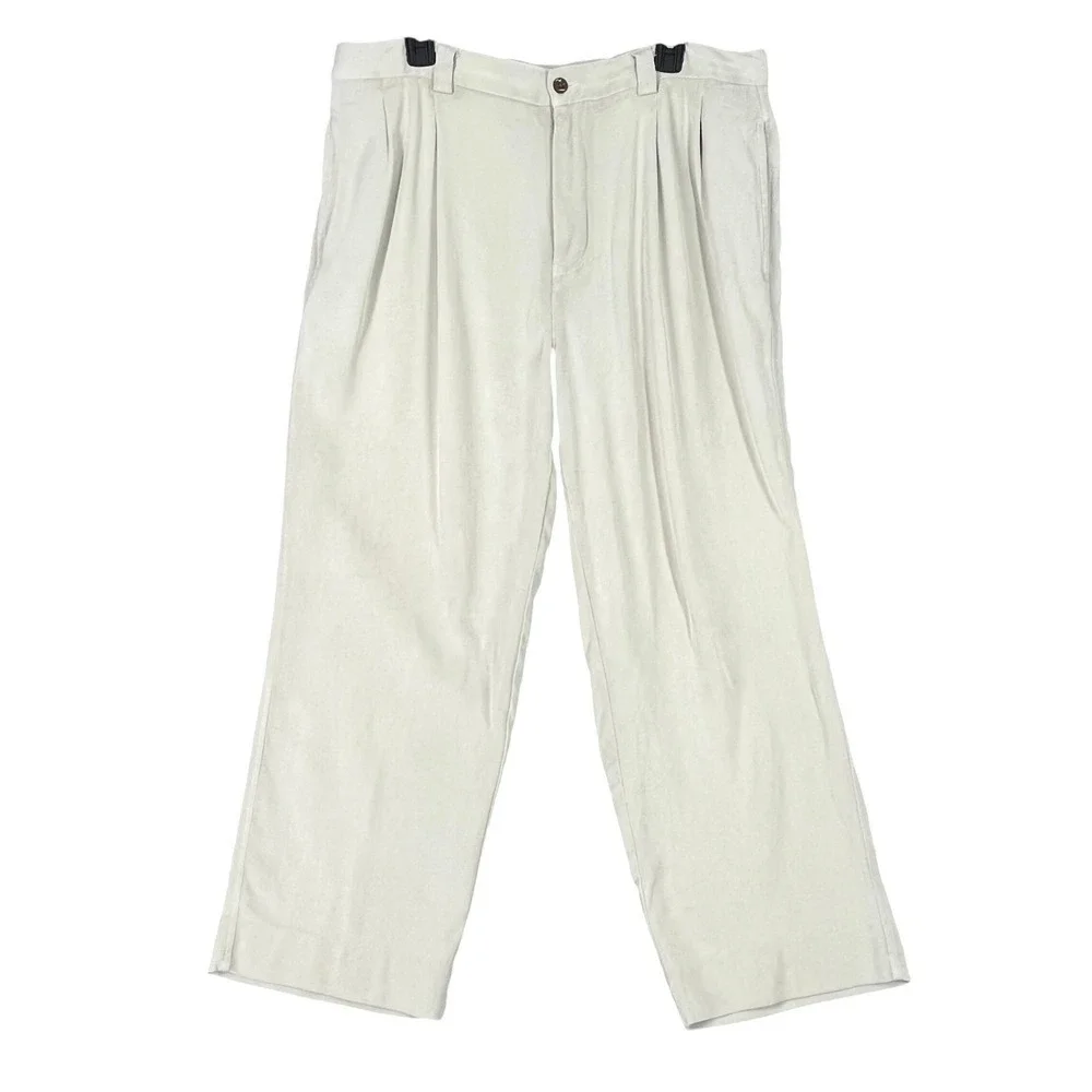 Tommy Bahama Silk Pants Men 36‎ Vintage Y2K Resort Relaxed Luxury Fit