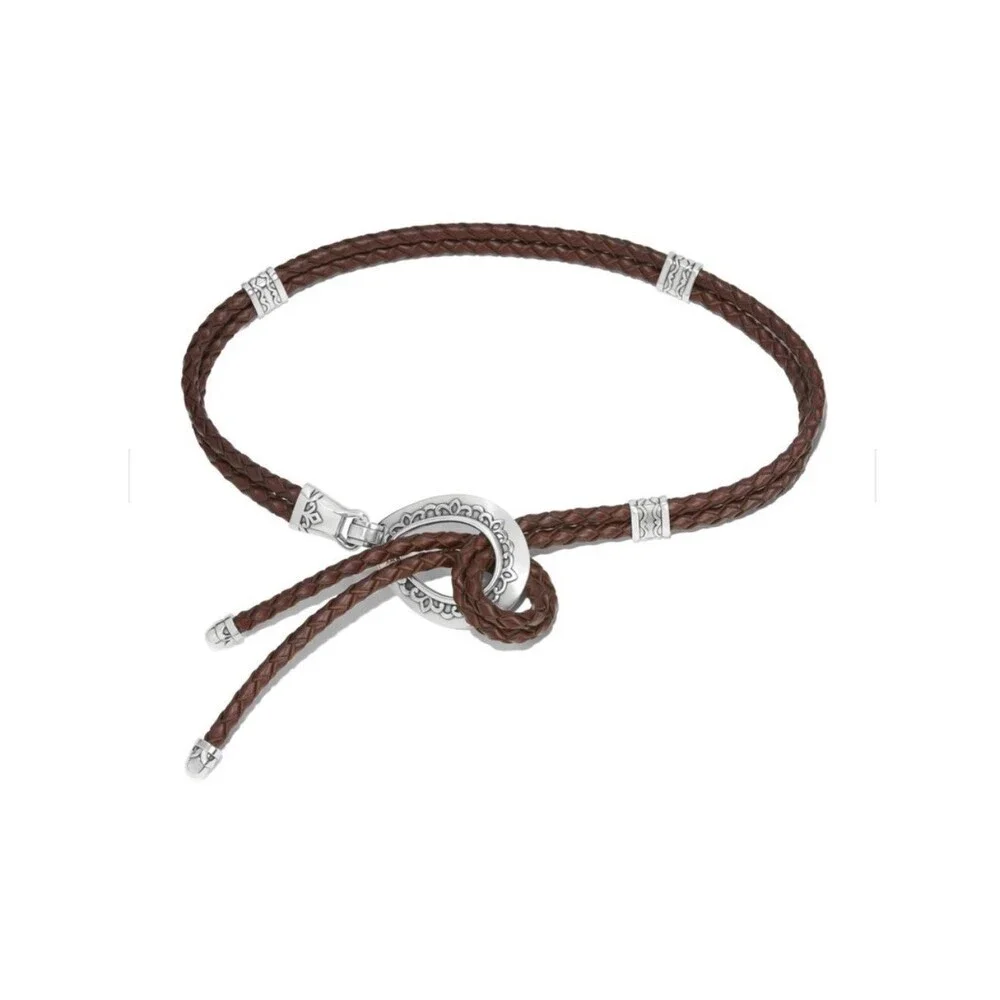 Brighton Brown Double Barrel Braided all Leather Belt womens Size small med