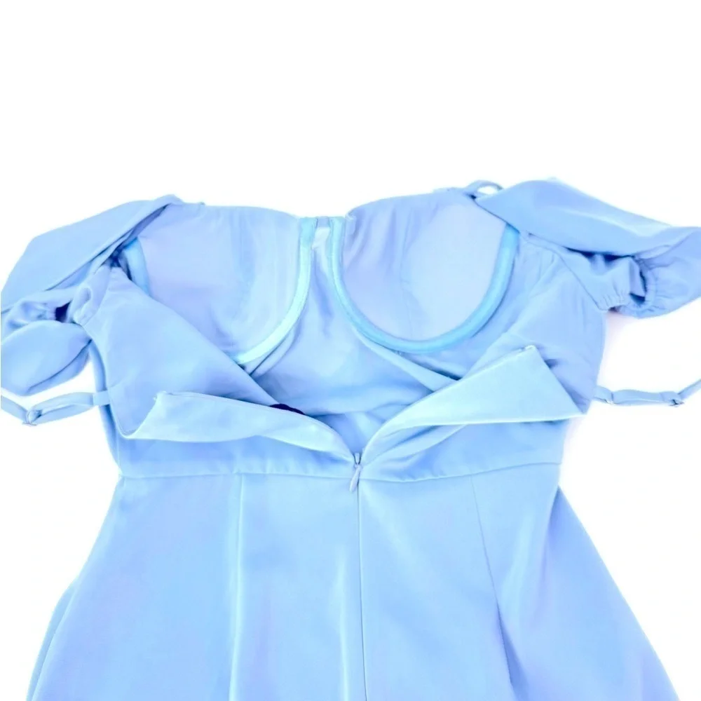 NBD Dress Myles Bustier Mini Dress In Baby Blue NWT