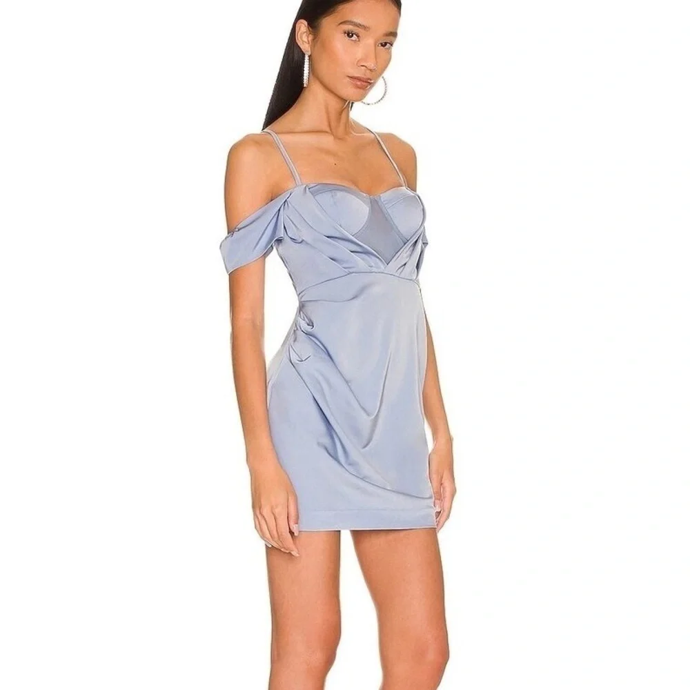 NBD Dress Myles Bustier Mini Dress In Baby Blue NWT