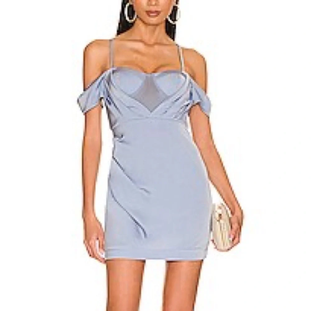 NBD Dress Myles Bustier Mini Dress In Baby Blue NWT