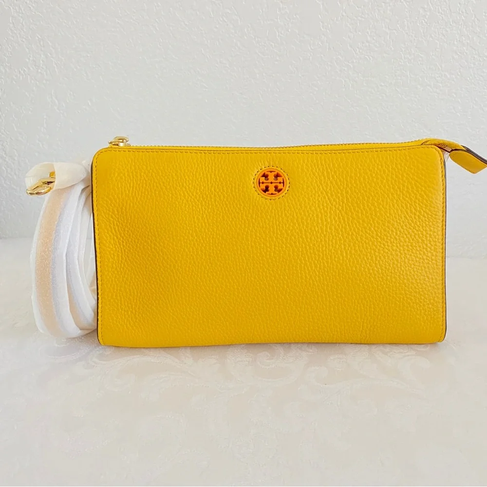 Tory Burch yellow leather crossbody bag
