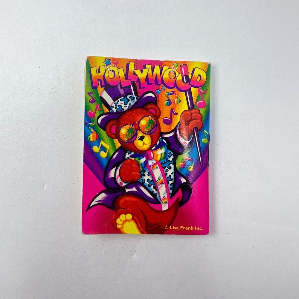 Lisa Frank Hollywood Bear Mini Notebook Stationery Vintage 90s Y2K Rainbow Pink