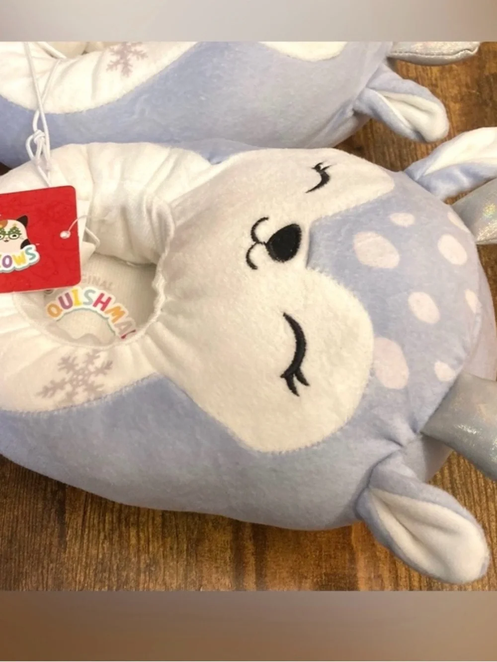 Squishmallows Kids' Deer Slippers - Light Blue Size 13-1 New