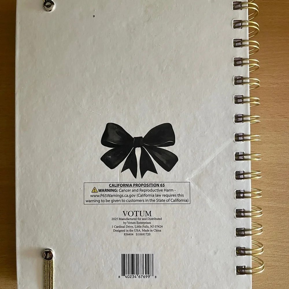 NWT Make it Happen Gold Pearl Pen with Black Bow Journal