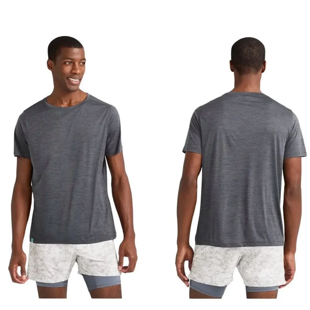 Chubbies The Embers Heathered Gray Short Sleeve Sport T Shirt NWT