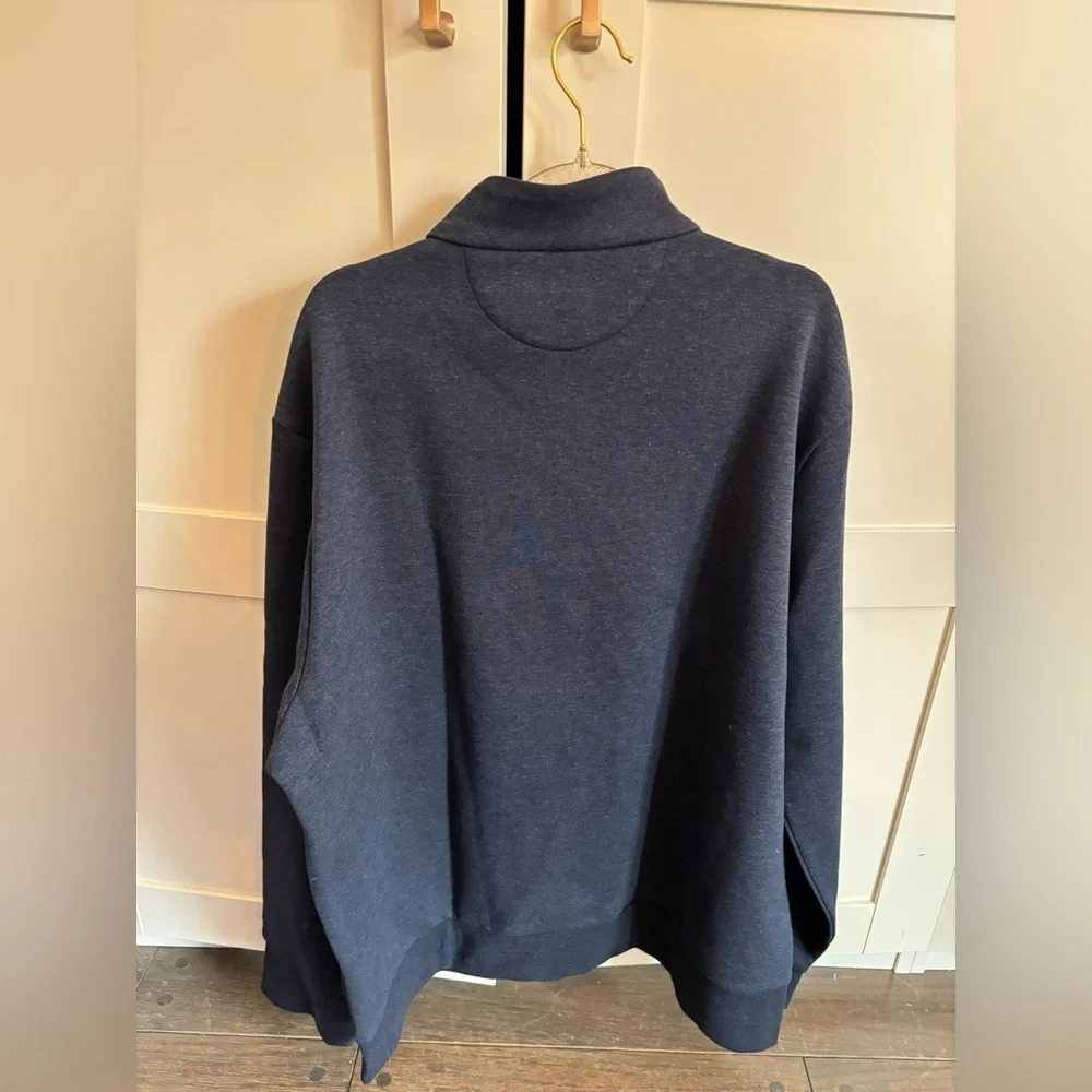 Polo Ralph Lauren Men's Size XL Quarter Zip Sweater Cotton Knit in Blue