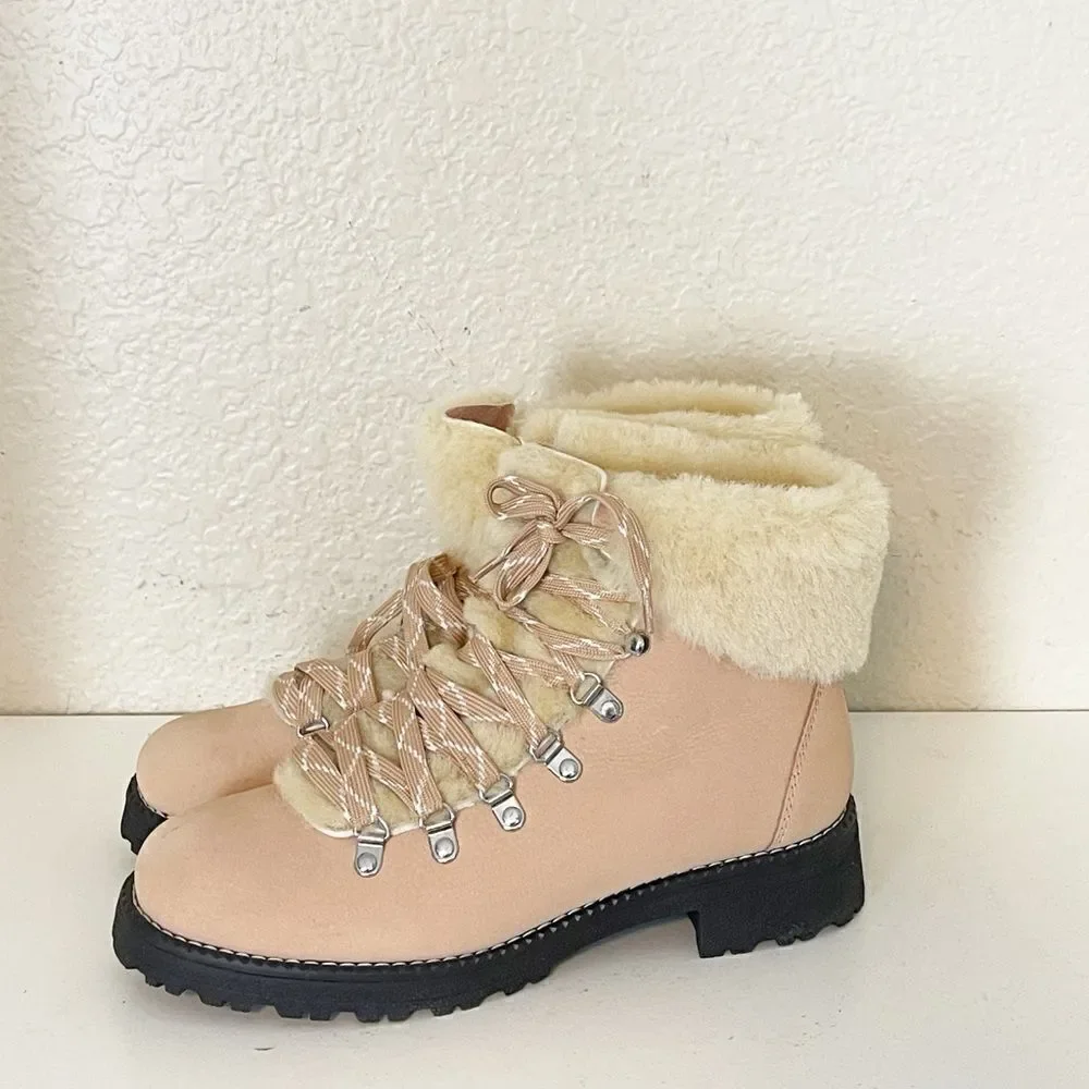 J. Crew Nordic Boots with faux shearling in bronzed Clay 10 New