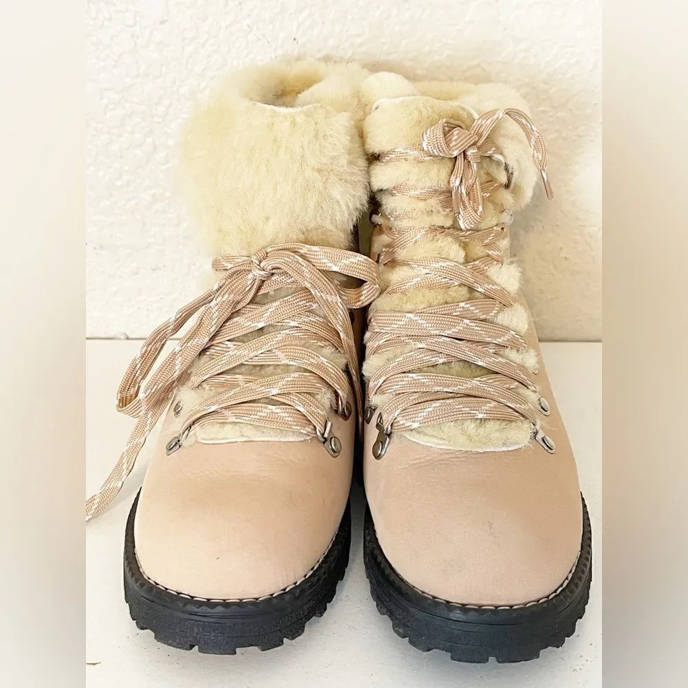 J. Crew Nordic Boots with faux shearling in bronzed Clay 10 New