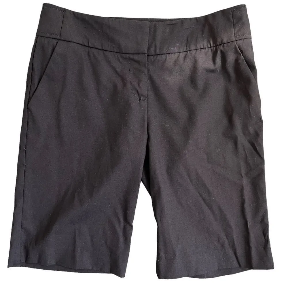 Bebe Wool Bermuda Shorts 11” Black Women’s Size 6