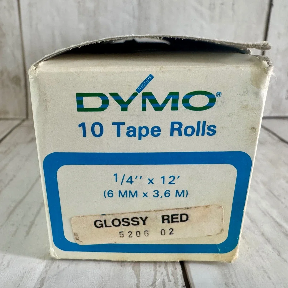 Vintage Dymo Glossy Red Embossing Label Tape 1/4