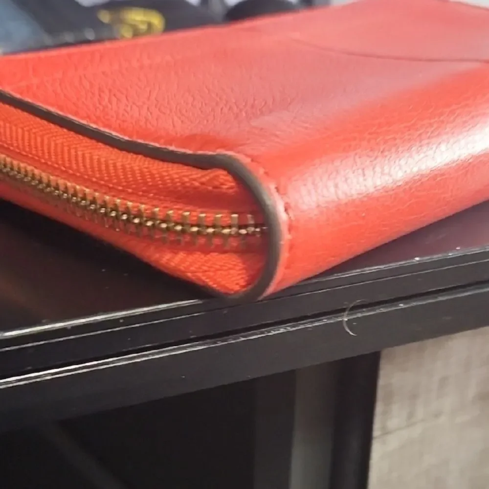 Tory Burch Orange Wristlet with Gold Accent
