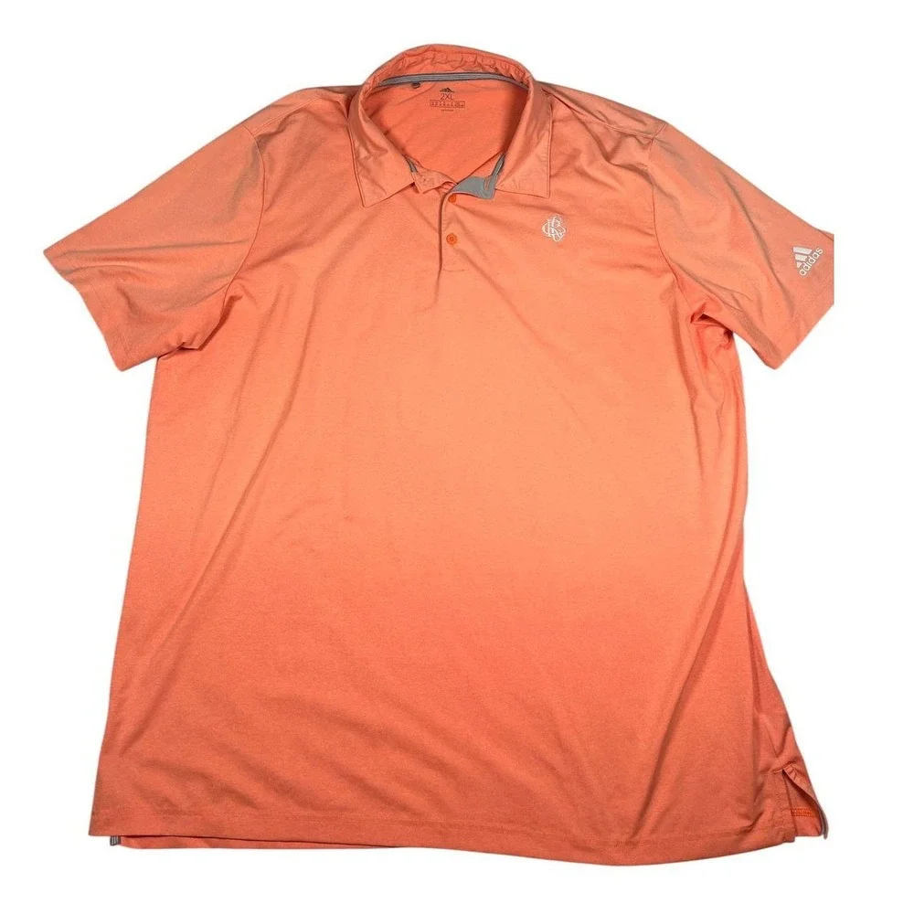 Adidas Golf Polo Shirt Mens 2XL Coral Performance Short Sleeve Athletic Nwot