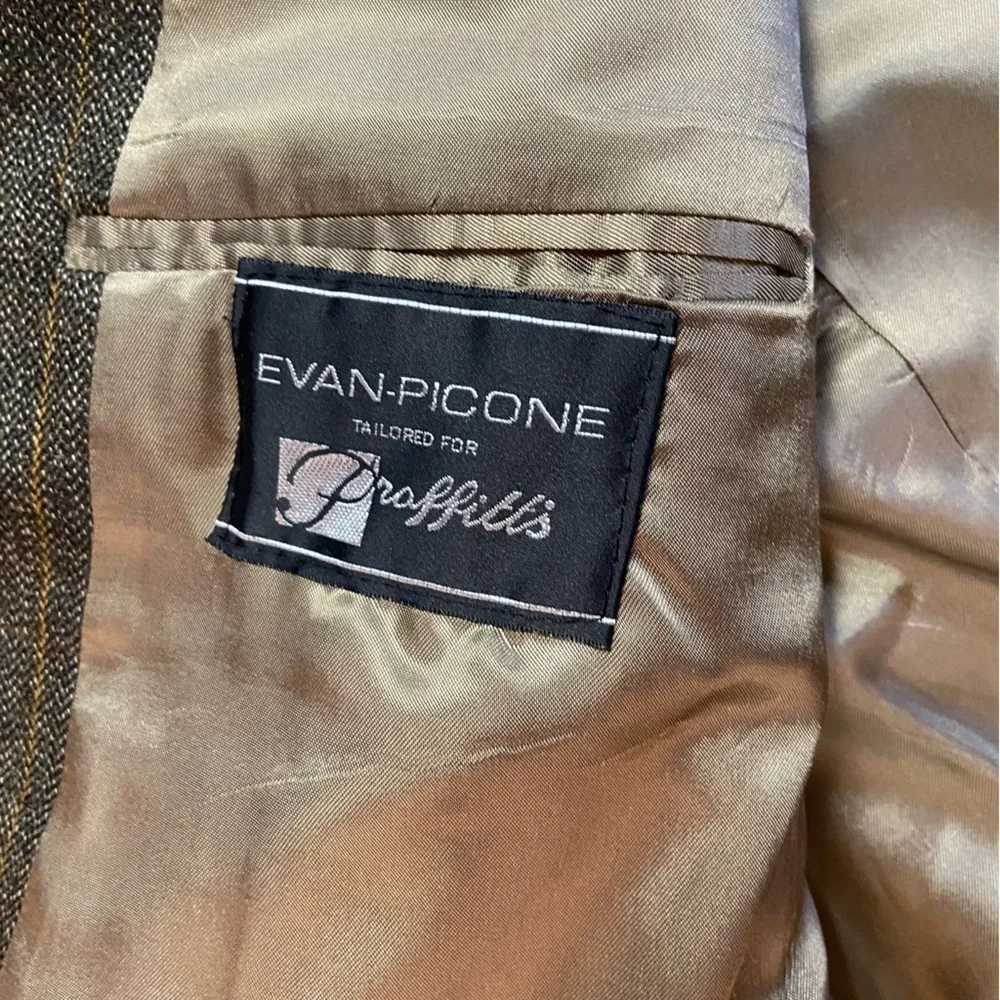 EVAN PICONE MEN’S BLAZER Wool Tweed Sports Coat Leather Elbow Patches Size 44R