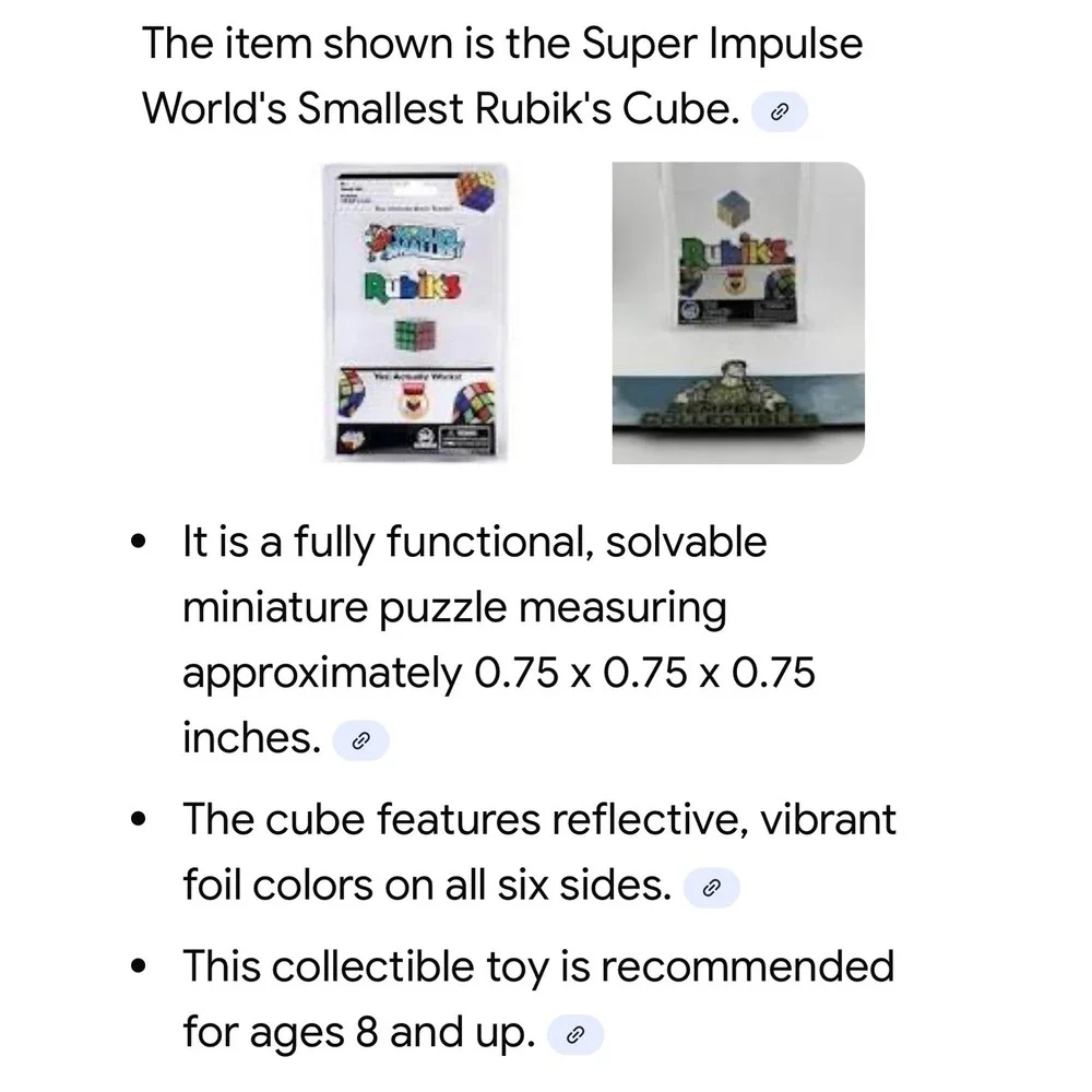 Super‎ Impulse World's Smallest Rubik's Cube Miniature Functional Puzzle Toy 503