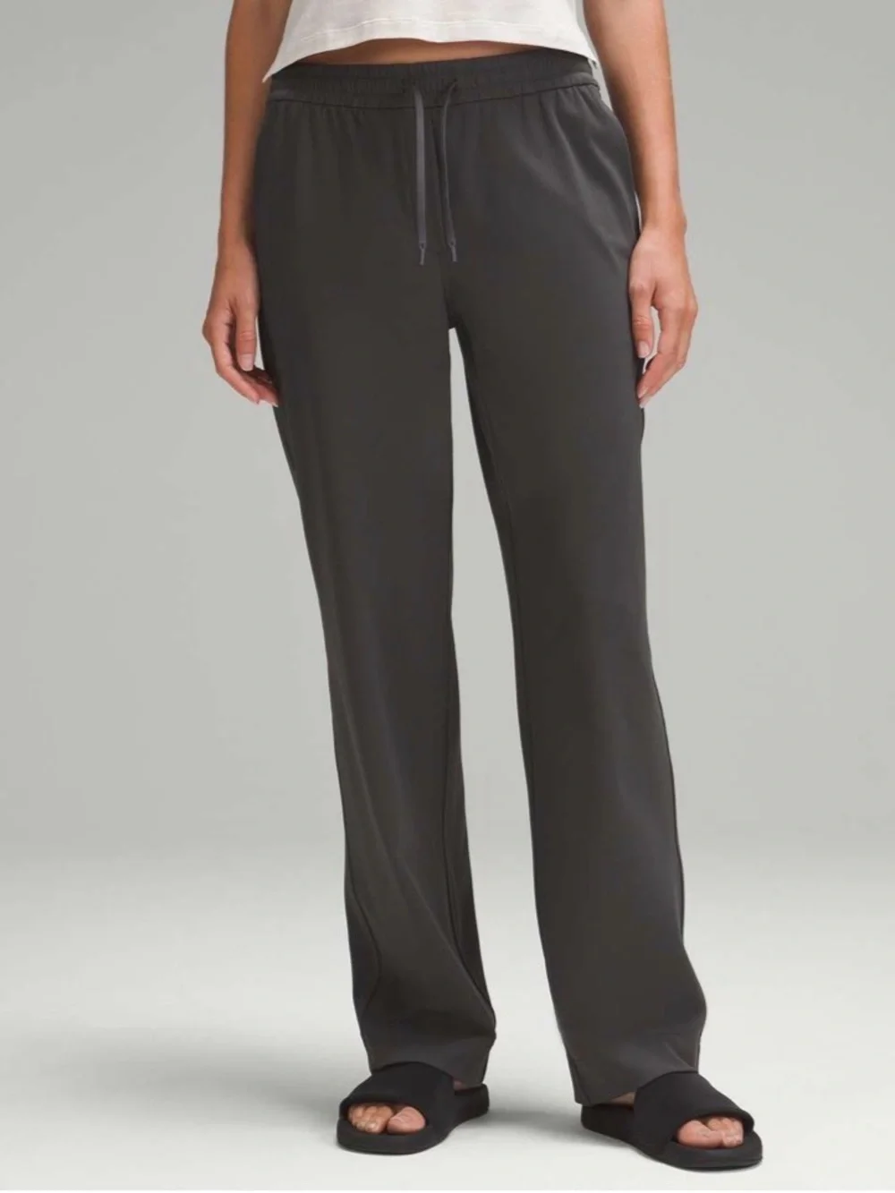 Lululemon Straight-Leg Mid-Rise Pant Full Length *Luxtreme Graphite Grey