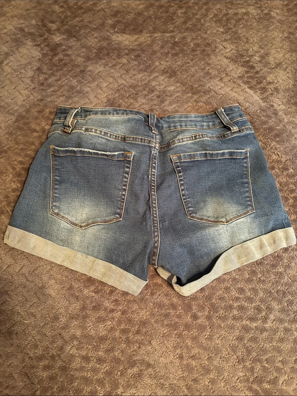 Distressed Denim Women’s Shorts — Blue