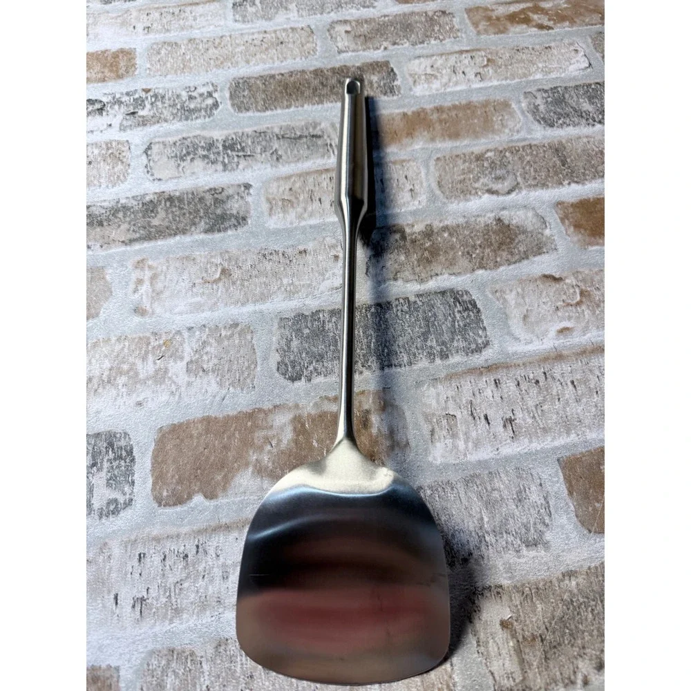 Stainless Steel Wok Spatula Long Handle Stir Fry Turner Kitchen Utensil Silver