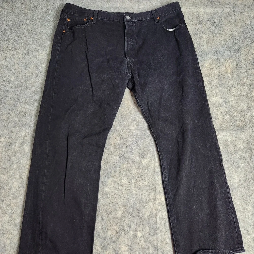 Levis 501 Original Fit Jeans Men 42x30 Black Denim Straight Leg Casual Utility
