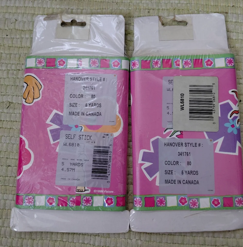 2 Vintage 90s Nickelodeon Rugrats removable sticker wallpaper boarder 10 yards