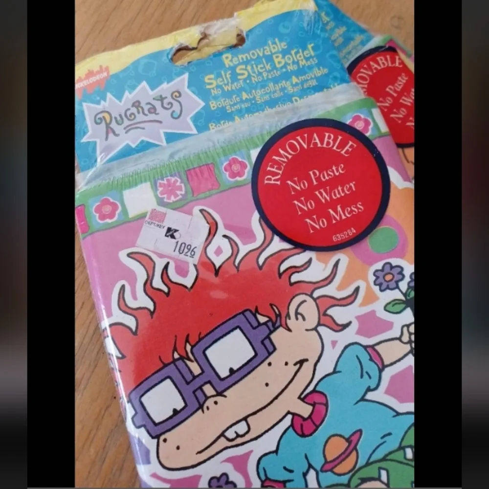2 Vintage 90s Nickelodeon Rugrats removable sticker wallpaper boarder 10 yards