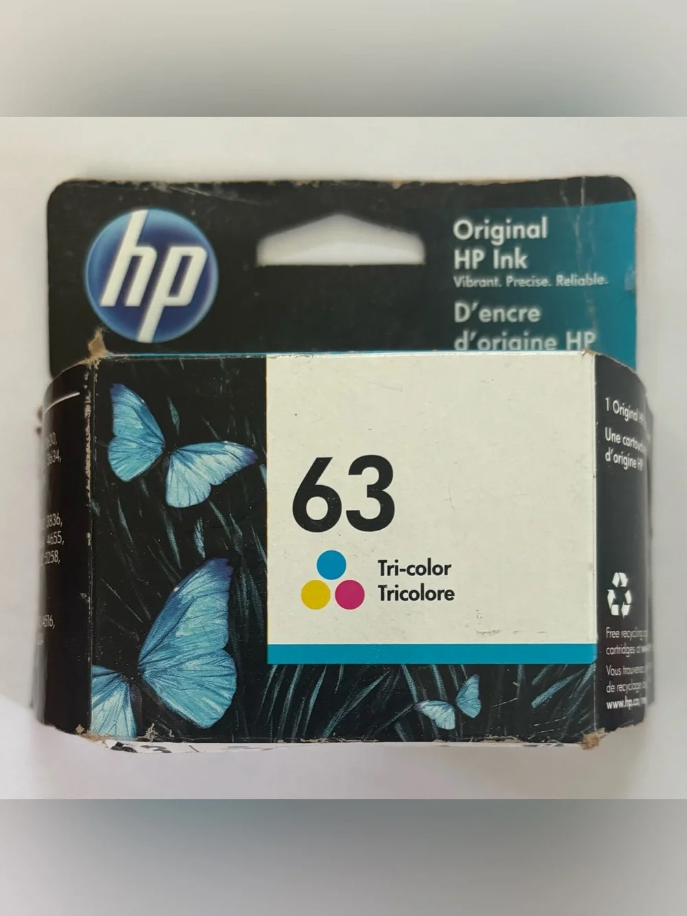 HP 63 tricolor & HP 63 XL color & black NEW NEVER USED 3 packs printer ink