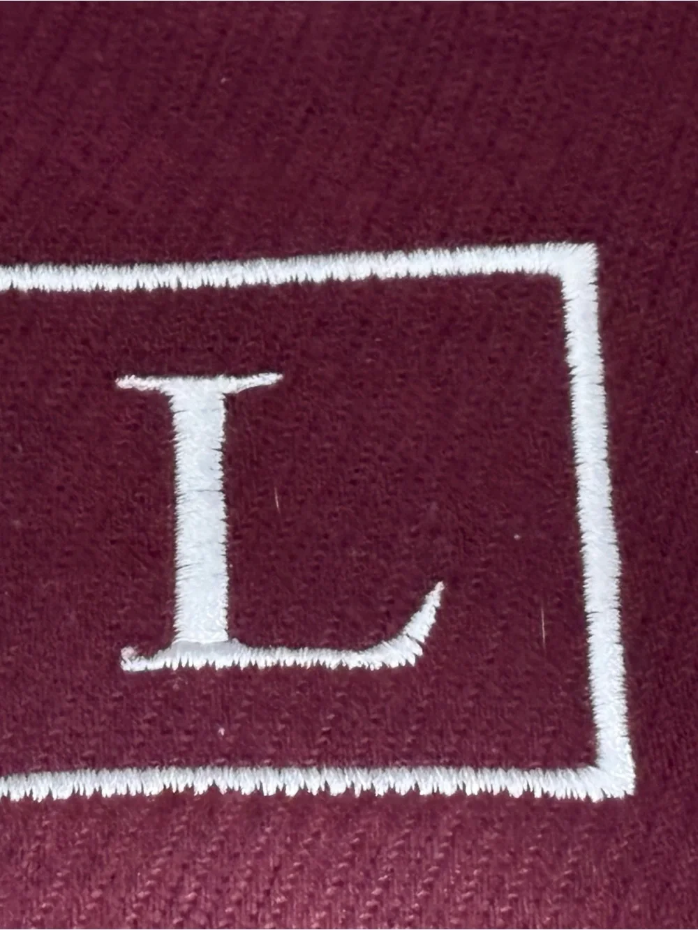 Pottery Barn Kids Burgundy Canvas Duffel with Tan Accents