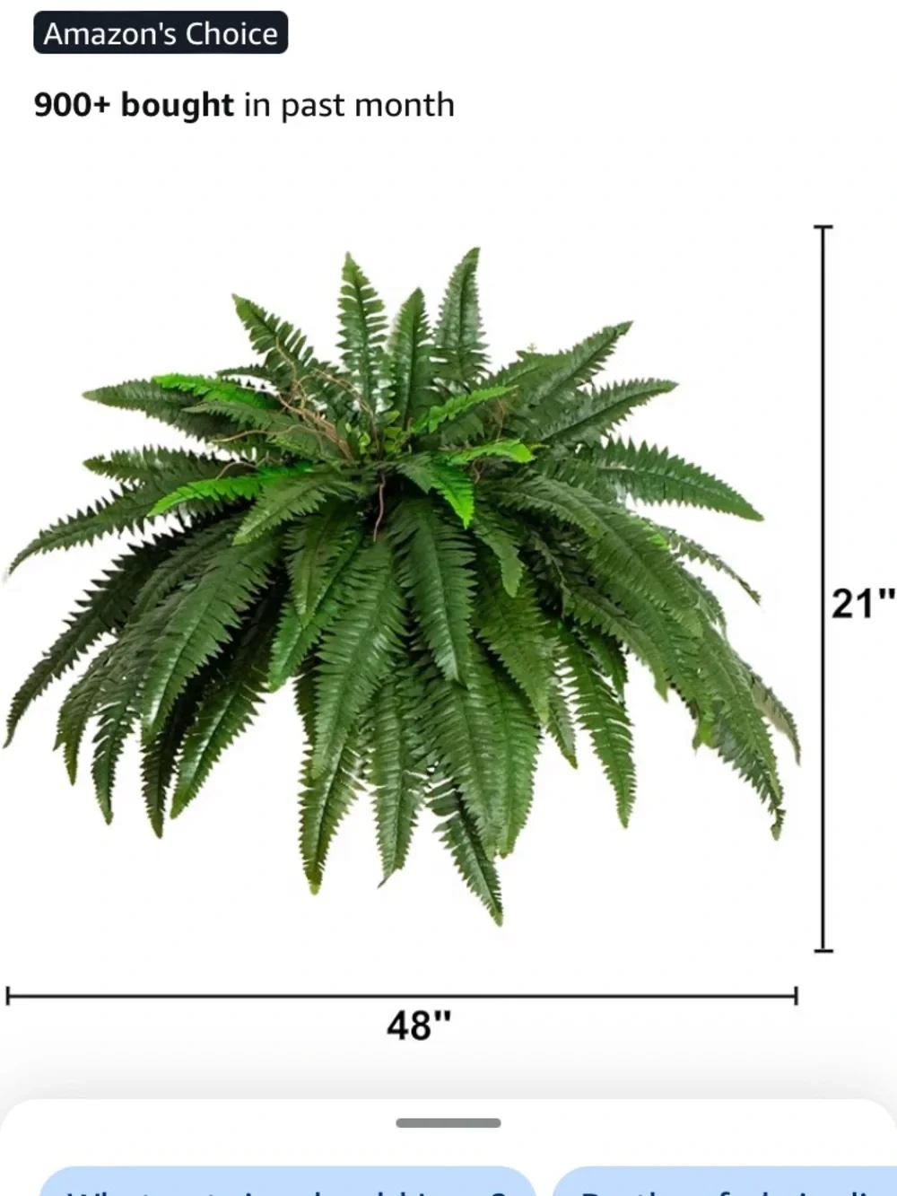 Nearly Natural Green Fern Fronds Faux Floral