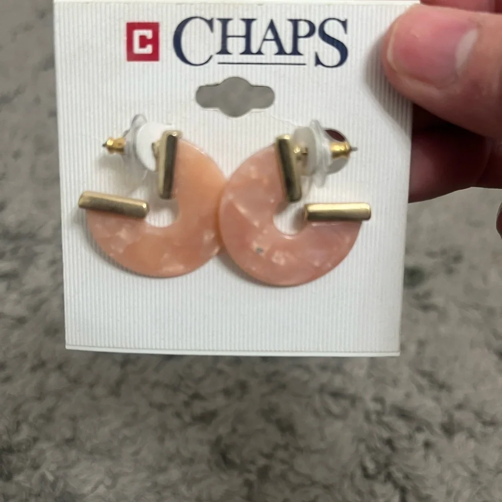 Chaps Pink Hoop Earrings