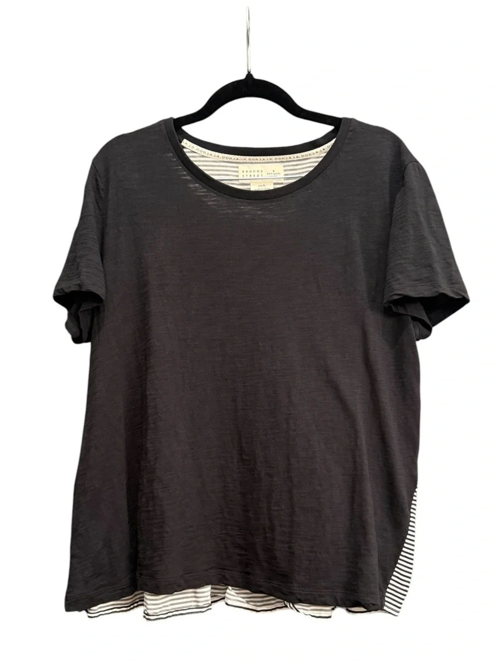 Kate Spade Broome Street Striped Black & White Peplum Top