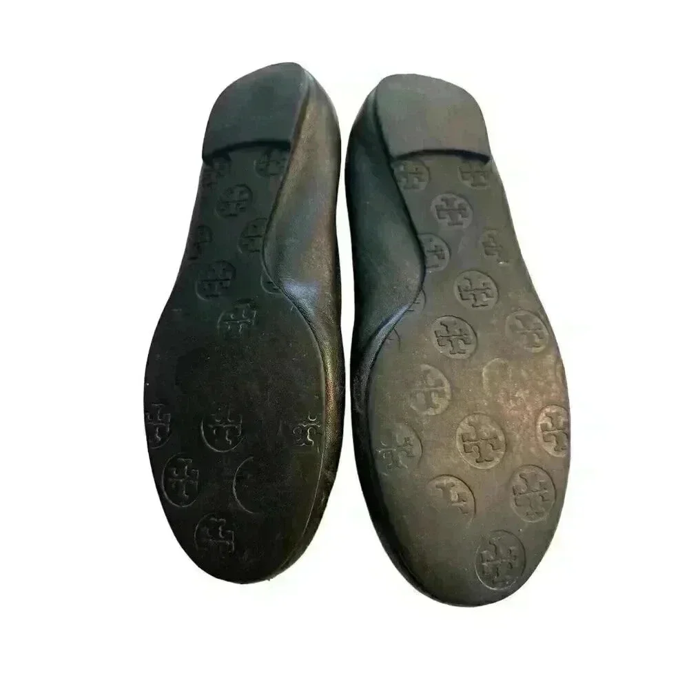 - Tory Burch Reva Leather Black Ballet Flats in Size 7M, Pre-Owned Good Con
