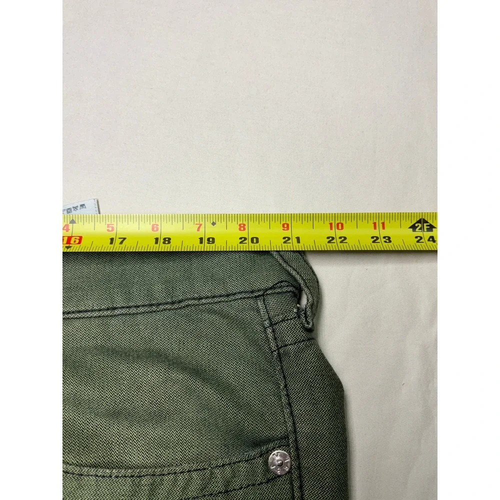 True Religion Mens Section Moto Slim Pants Olive Green‎ Biker Ribbed 38X33