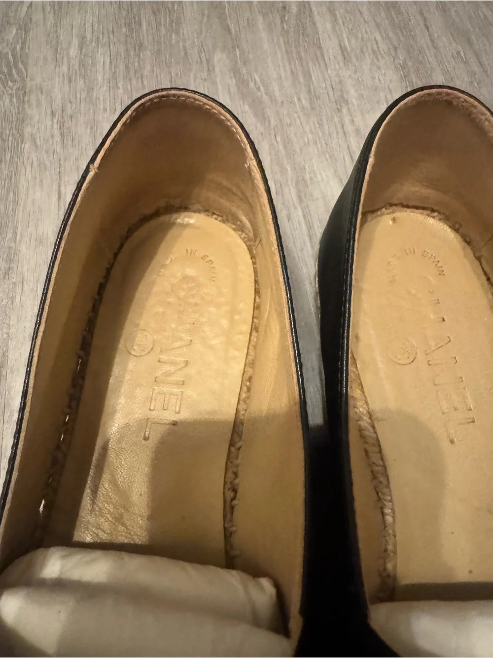 CHANEL Lambskin CC Espadrilles 37 Black