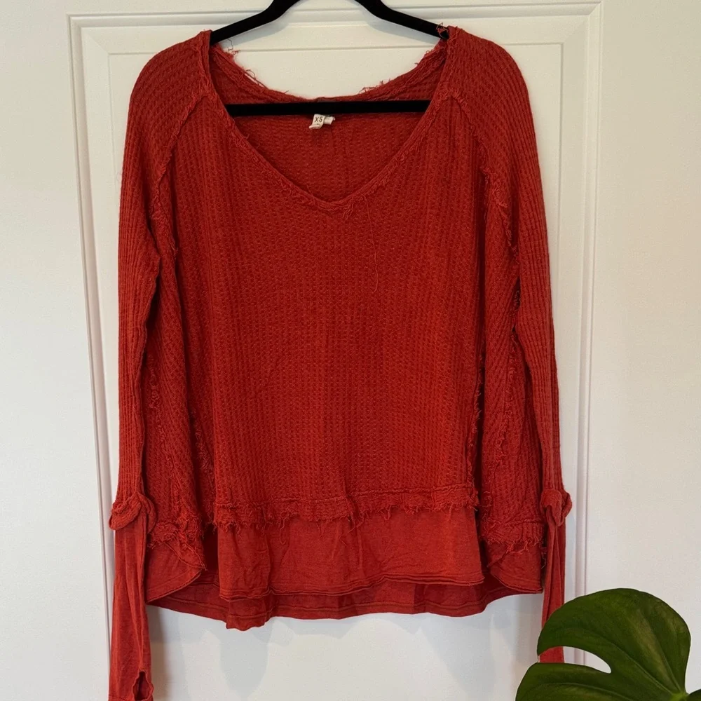 Free People We The Free Laguna Thermal Top XS Burnt Orange