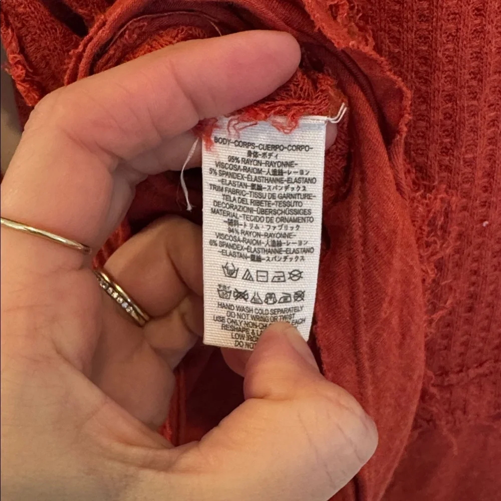 Free People We The Free Laguna Thermal Top XS Burnt Orange