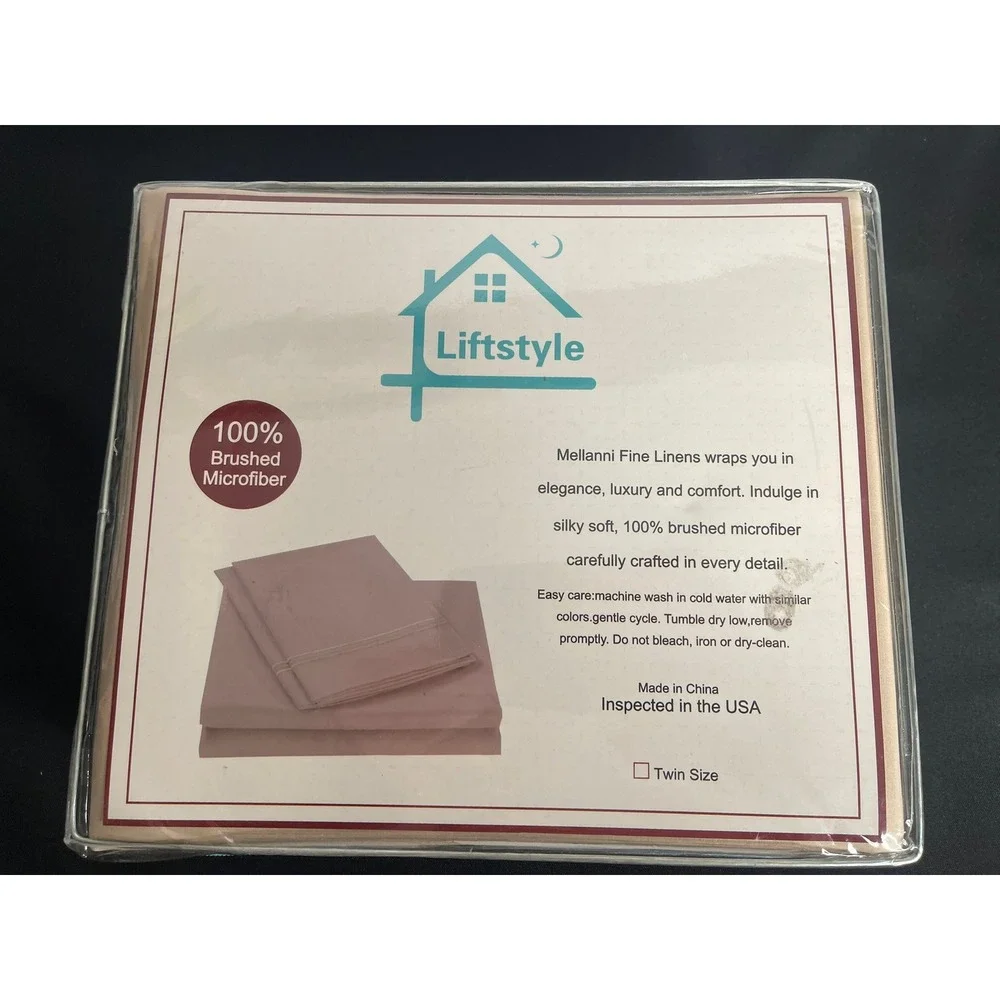 Liftstyle Twin Bed Sheet Set 1800 Brushed Microfiber‎ Beige Deep Pocket 3 Piece