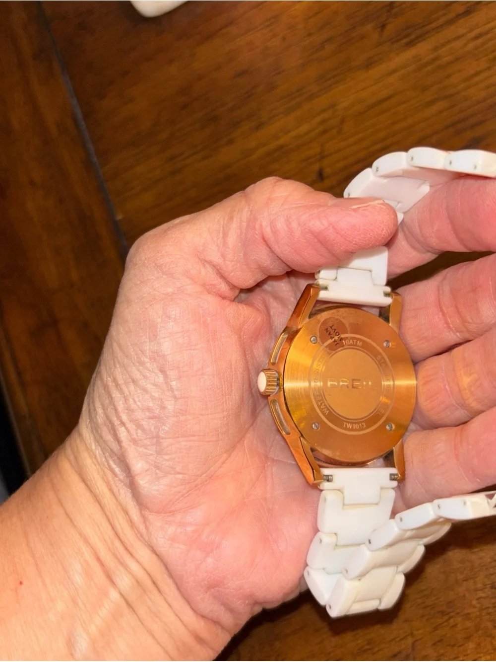 Elegant Breil Orchestra Watch: Rose Gold Steel, White Ceramic, Swarovski Markers