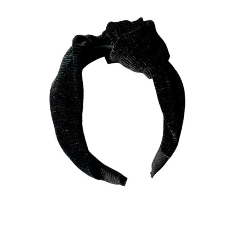 Black Velvet Knot Headband Twist Fabric Hair Accessory‎