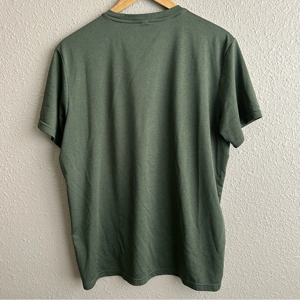 Adidas Heather Green Climalite Athletic Short Sleeve Performance Stretch T-Shirt